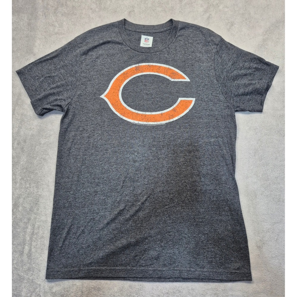 NFL Chicago Bears Vintage Style Distressed Logo T-Shirt Gray Heather Mens Large